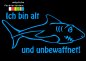 Mobile Preview: Taucher T-Shirt "Shark - alt und unbewaffnet"