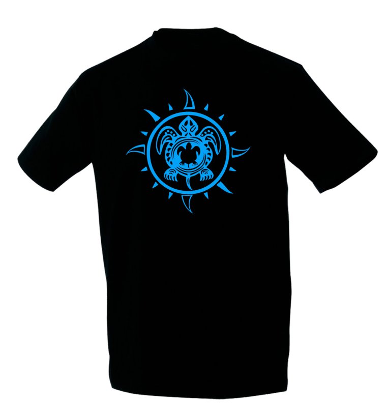 Taucher T-Shirt "Tribal Two Turtle inside Sun"