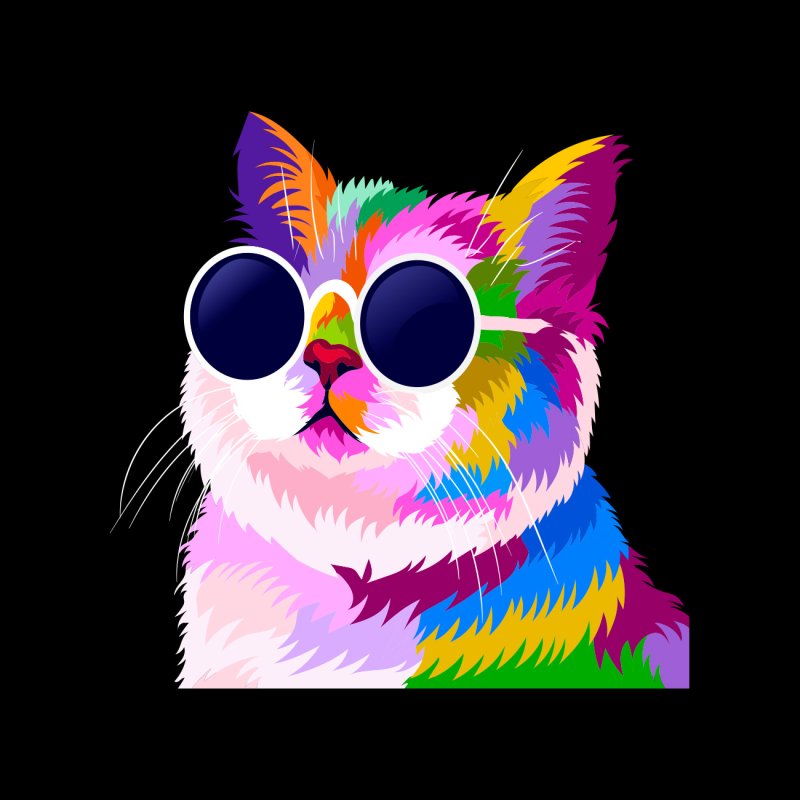 POP-Art Katze mit Brille