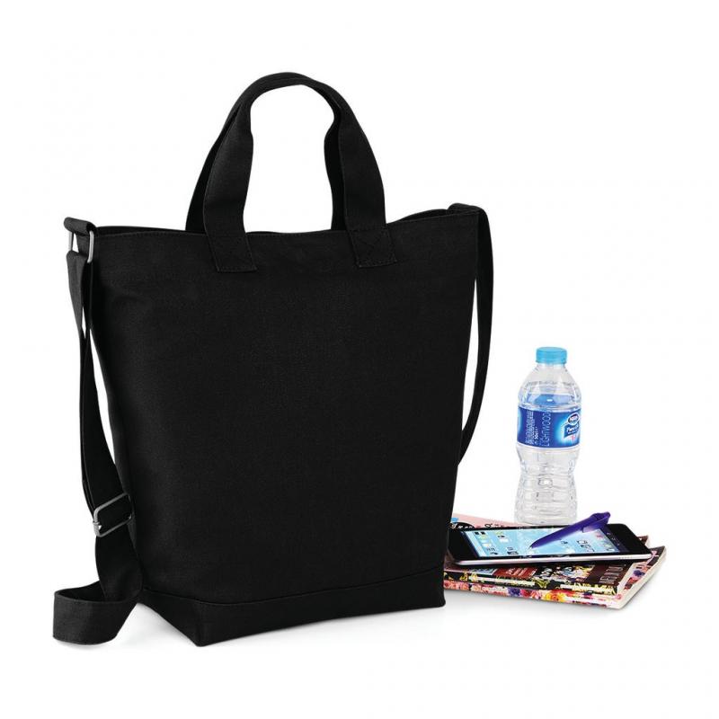 Einkaufstasche in schwarz oder grau - Motiv: Mops mit Fliege