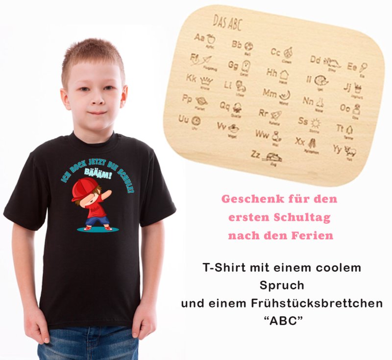 Bundel - T-Shirt / Lernbrettchen - Bäääm - Ich rock jetzt die Schule